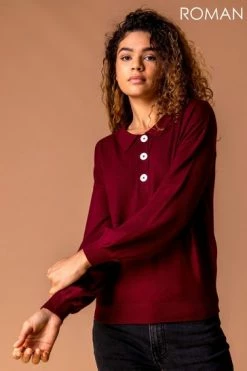 Roman Red Button Detail Polo Jumper 12 Roman Red Button Detail Polo Jumper -Roman Sales Shop unnamed file 9370