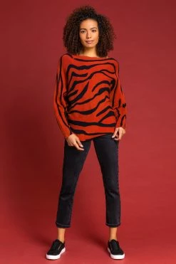 Roman Red Zebra Print Scoop Neck Jumper 9 Roman Red Zebra Print Scoop Neck Jumper -Roman Sales Shop unnamed file 9374