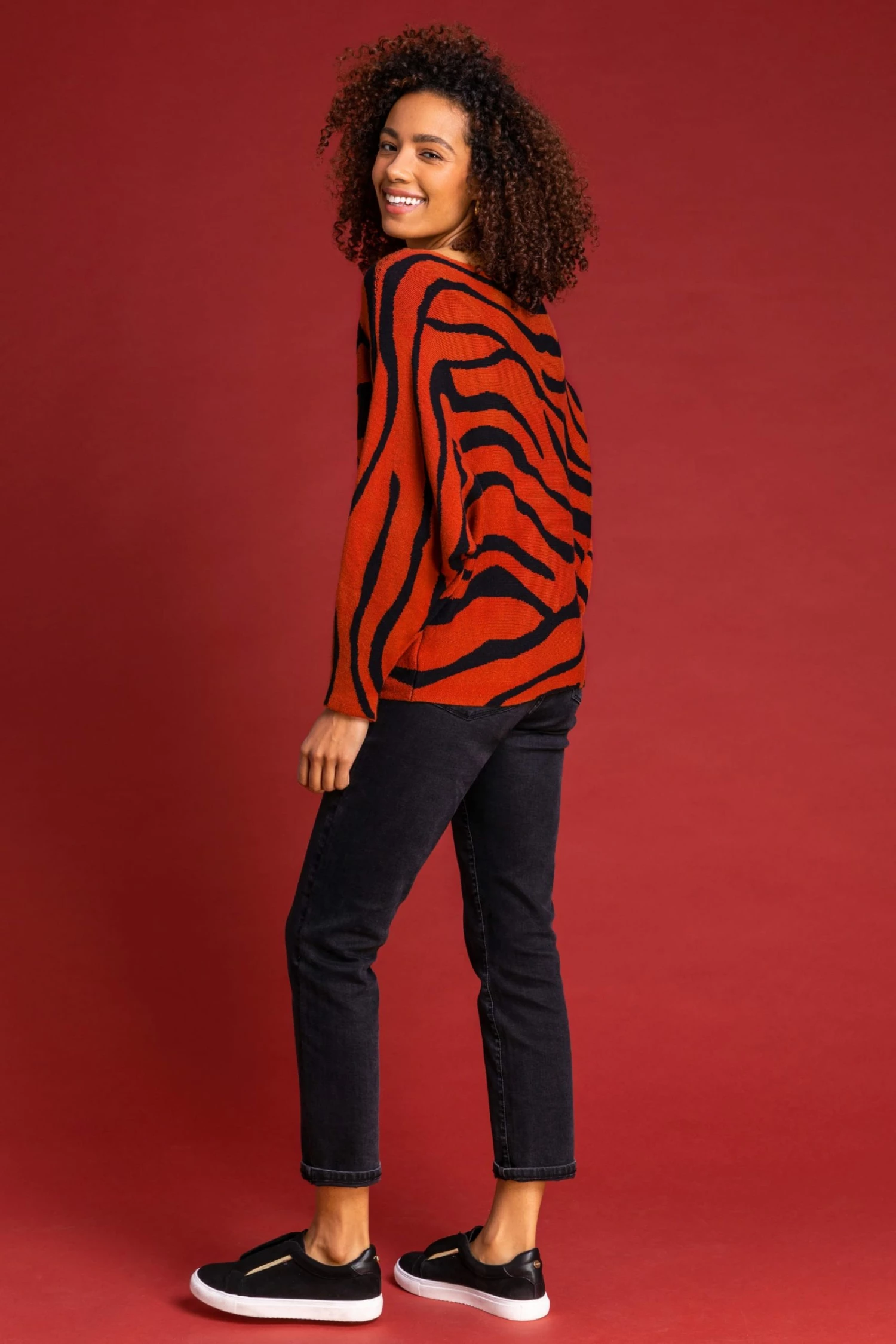 Roman Red Zebra Print Scoop Neck Jumper 6 Roman Red Zebra Print Scoop Neck Jumper - Image 4