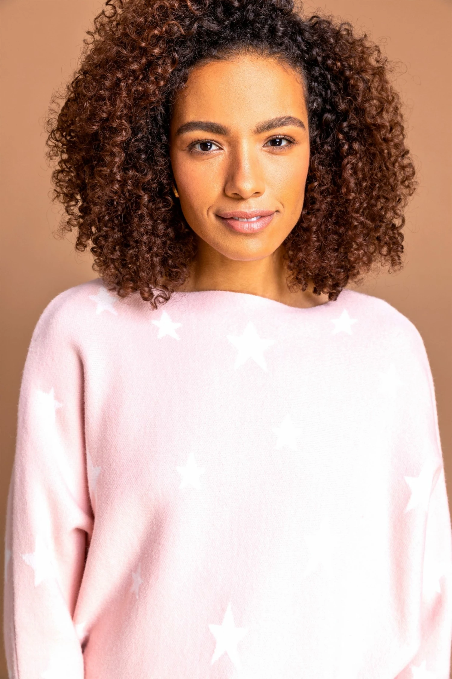Roman Pink Star Print Scoop Neck Jumper 4 Roman Pink Star Print Scoop Neck Jumper - Image 2