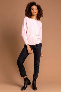 Roman Pink Star Print Scoop Neck Jumper 9 Roman Pink Star Print Scoop Neck Jumper -Roman Sales Shop unnamed file 9379