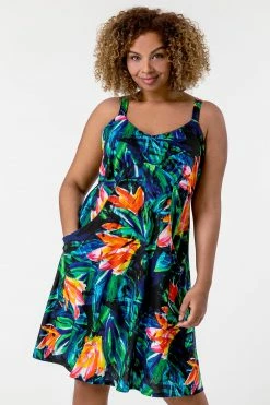 Roman Multi Curve Tropical Print Strappy Dress 10 Roman Multi Curve Tropical Print Strappy Dress -Roman Sales Shop unnamed file 939
