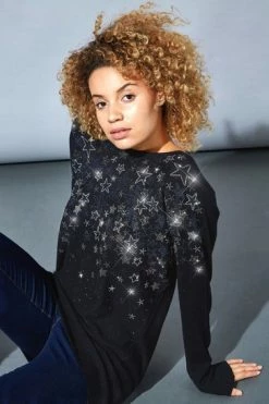 Roman Black Star Embellished Long Sleeve Jumper -Roman Sales Shop unnamed file 9391