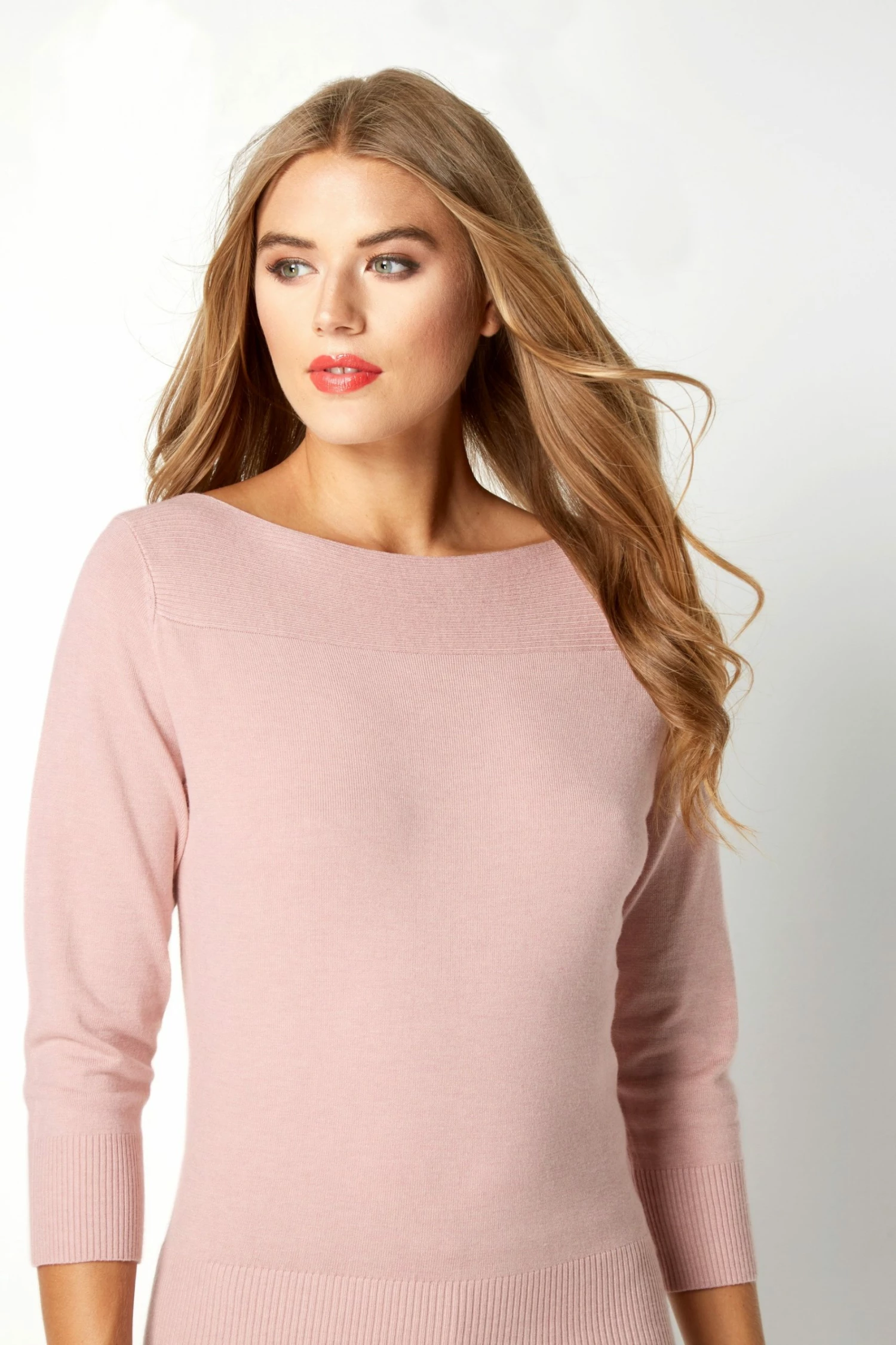 Roman Pink Slash Neck Jumper 5 Roman Pink Slash Neck Jumper - Image 3