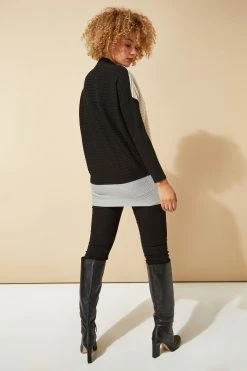 Roman Black Originals V Neck Colour Block Jumper -Roman Sales Shop unnamed file 9415