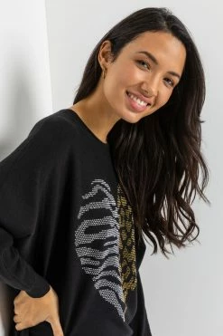 Roman Black Animal Embellished Heart Jumper 11 Roman Black Animal Embellished Heart Jumper -Roman Sales Shop unnamed file 9422