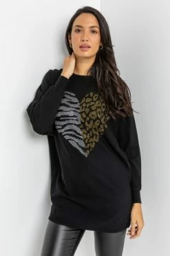 Roman Black Animal Embellished Heart Jumper 12 Roman Black Animal Embellished Heart Jumper -Roman Sales Shop unnamed file 9423