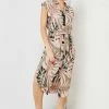 Roman Khaki Palm Leaf Animal Print Shirt Dress -Roman Sales Shop unnamed file 943