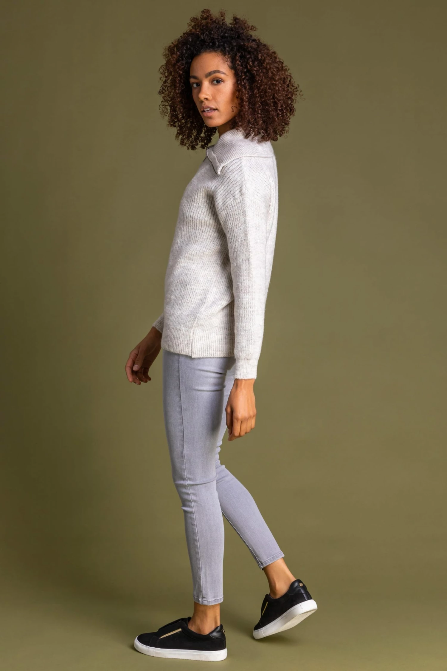 Roman White Zip Collar Jumper 4 Roman White Zip Collar Jumper - Image 2