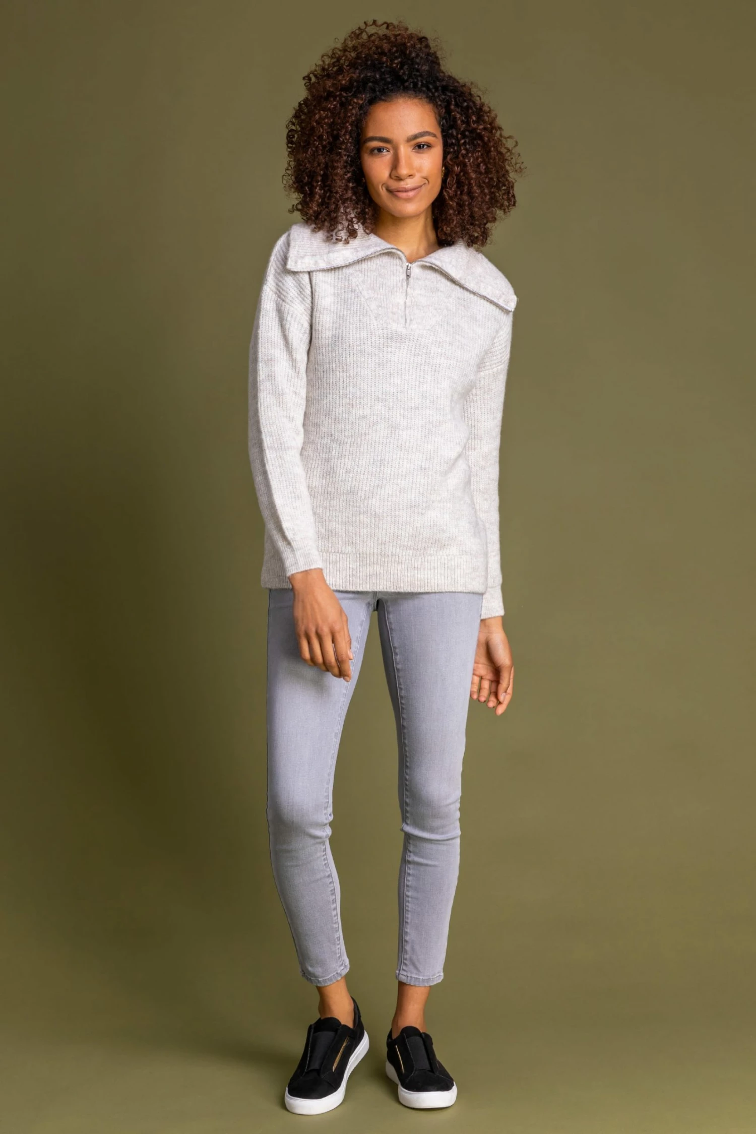 Roman White Zip Collar Jumper 5 Roman White Zip Collar Jumper - Image 3