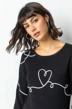 Roman Black Tape Heart Print Jumper 10 Roman Black Tape Heart Print Jumper -Roman Sales Shop unnamed file 9440
