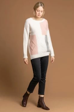 Roman Two Tone Colour Block Cable Knit Jumper -Roman Sales Shop unnamed file 9449