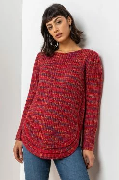 Roman Red Curved Hem Stitch Detail Jumper -Roman Sales Shop unnamed file 9455
