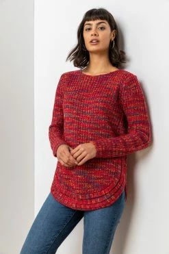 Roman Red Curved Hem Stitch Detail Jumper -Roman Sales Shop unnamed file 9456