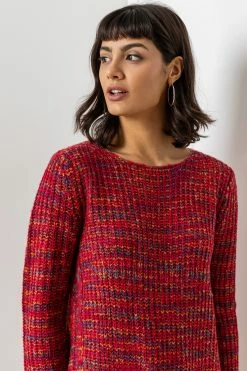 Roman Red Curved Hem Stitch Detail Jumper -Roman Sales Shop unnamed file 9457