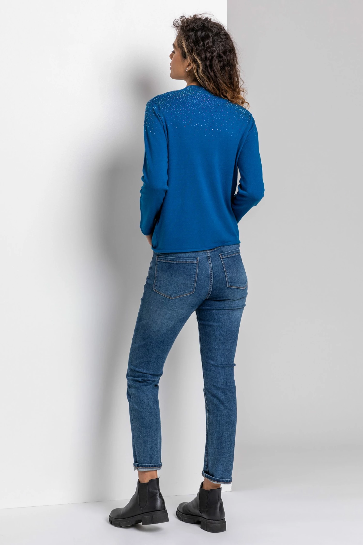 Roman Blue Diamante Long Sleeve Jumper 5 Roman Blue Diamante Long Sleeve Jumper - Image 3