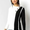 Roman White Colourblock Cowl Neck Button Jumper 2 Roman White Colourblock Cowl Neck Button Jumper -Roman Sales Shop unnamed file 9465