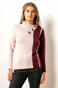 Roman White Colourblock Cowl Neck Button Jumper 13 Roman White Colourblock Cowl Neck Button Jumper -Roman Sales Shop unnamed file 9470