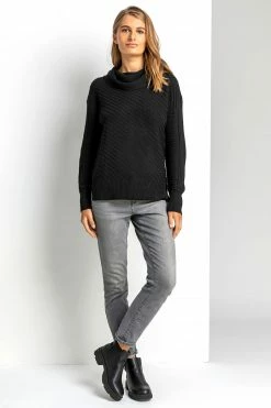 Roman Black Textured Cowl Neck Jumper 9 Roman Black Textured Cowl Neck Jumper -Roman Sales Shop unnamed file 9473