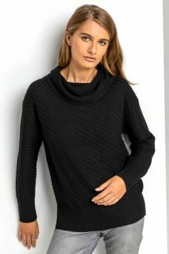 Roman Black Textured Cowl Neck Jumper 11 Roman Black Textured Cowl Neck Jumper -Roman Sales Shop unnamed file 9475