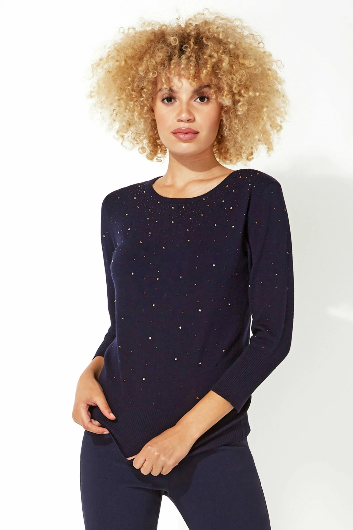 Roman Blue Originals Diamante Studded Jumper 3 Roman Blue Originals Diamante Studded Jumper
