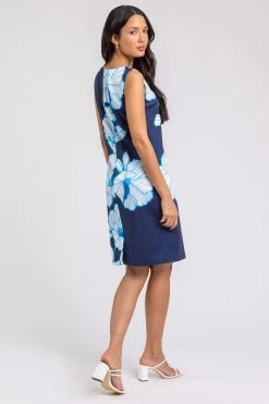 Roman Blue Bold Floral Print Scuba Shift Dress -Roman Sales Shop unnamed file 949