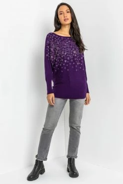 Roman Purple Star Embellished Long Sleeve Jumper -Roman Sales Shop unnamed file 9495