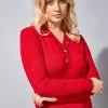 Roman Red Button V Neck Jumper -Roman Sales Shop unnamed file 9498