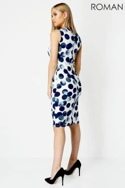 Roman White Spot Print Dress With Pockets -Roman Sales Shop unnamed file 95