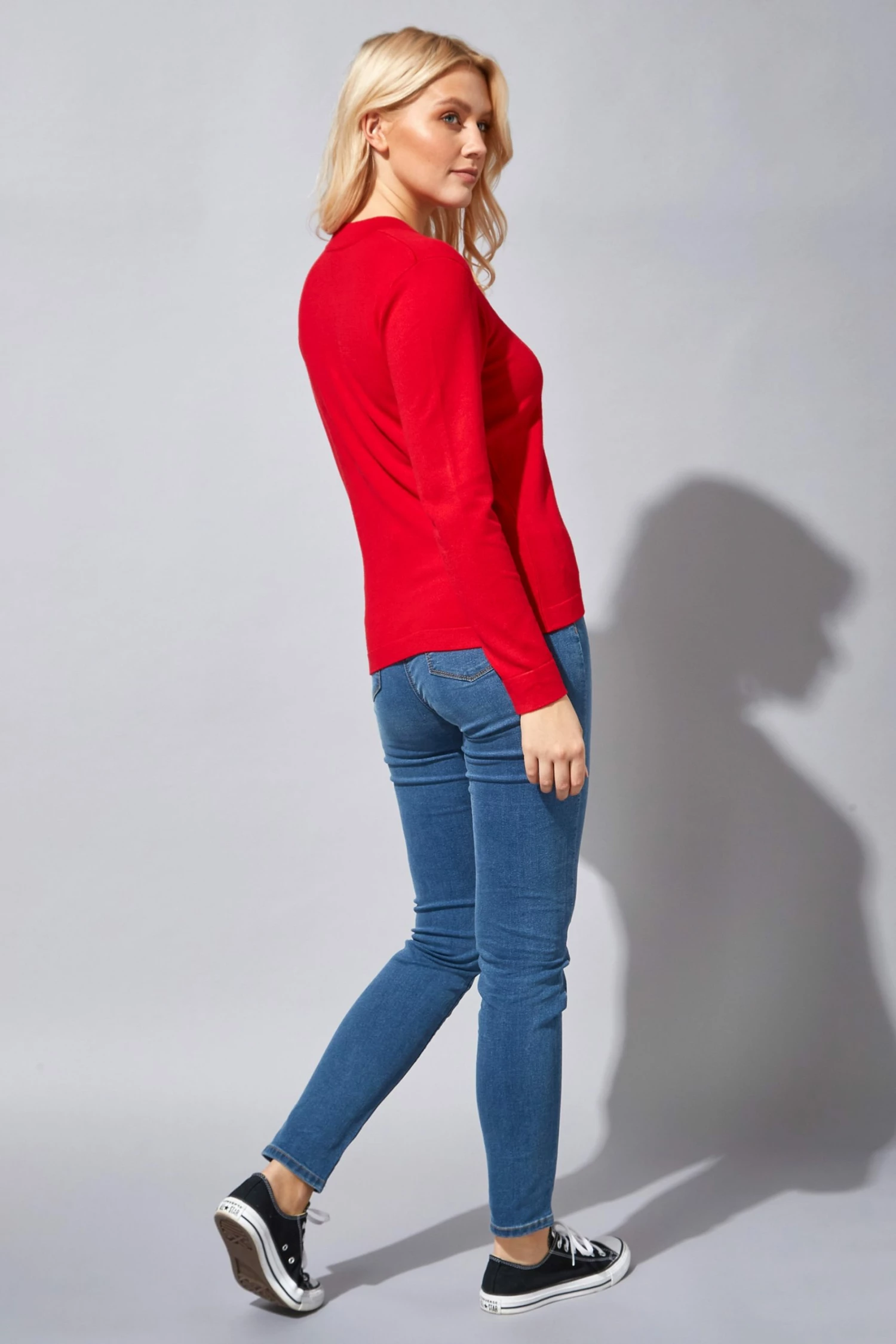 Roman Red Button V Neck Jumper 5 Roman Red Button V Neck Jumper - Image 3