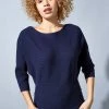 Roman Midnight Blue Ribbed Batwing Jumper 2 Roman Midnight Blue Ribbed Batwing Jumper -Roman Sales Shop unnamed file 9503