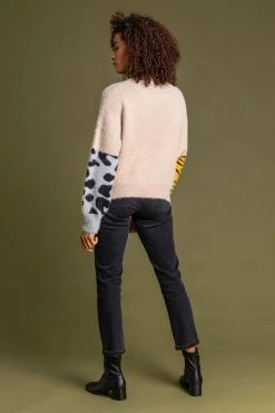 Roman Cream Colour Block Animal Print Jumper 9 Roman Cream Colour Block Animal Print Jumper -Roman Sales Shop unnamed file 9511