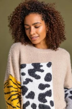 Roman Cream Colour Block Animal Print Jumper 10 Roman Cream Colour Block Animal Print Jumper -Roman Sales Shop unnamed file 9512