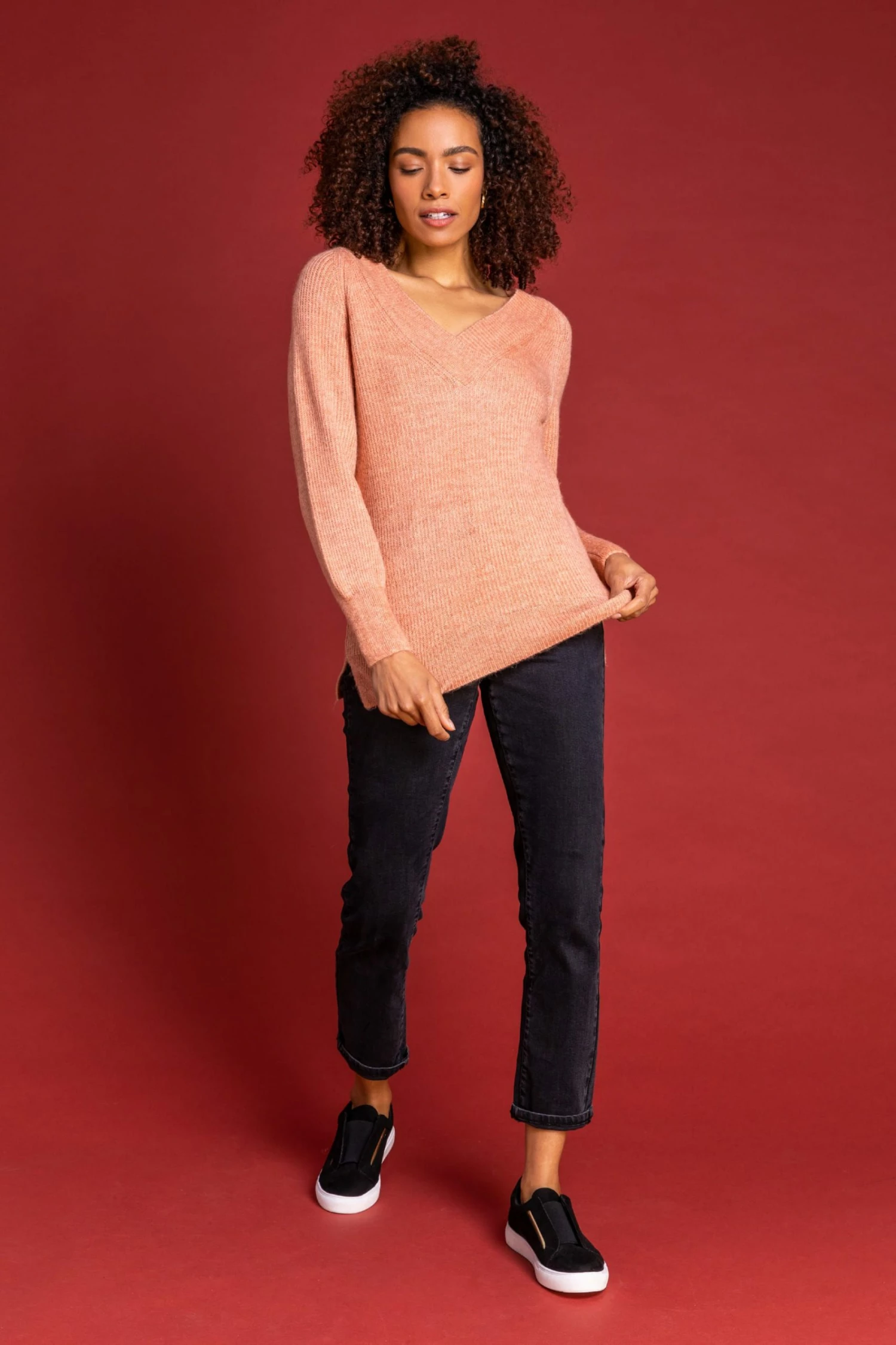 Roman Pink V-Neck Crossover Detail Jumper 5 Roman Pink V-Neck Crossover Detail Jumper - Image 3