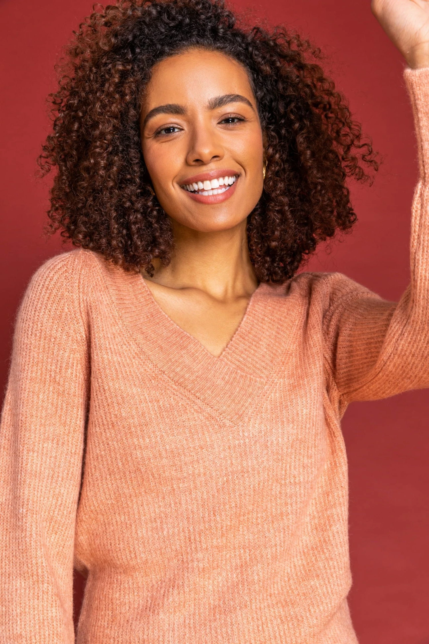 Roman Pink V-Neck Crossover Detail Jumper 6 Roman Pink V-Neck Crossover Detail Jumper - Image 4