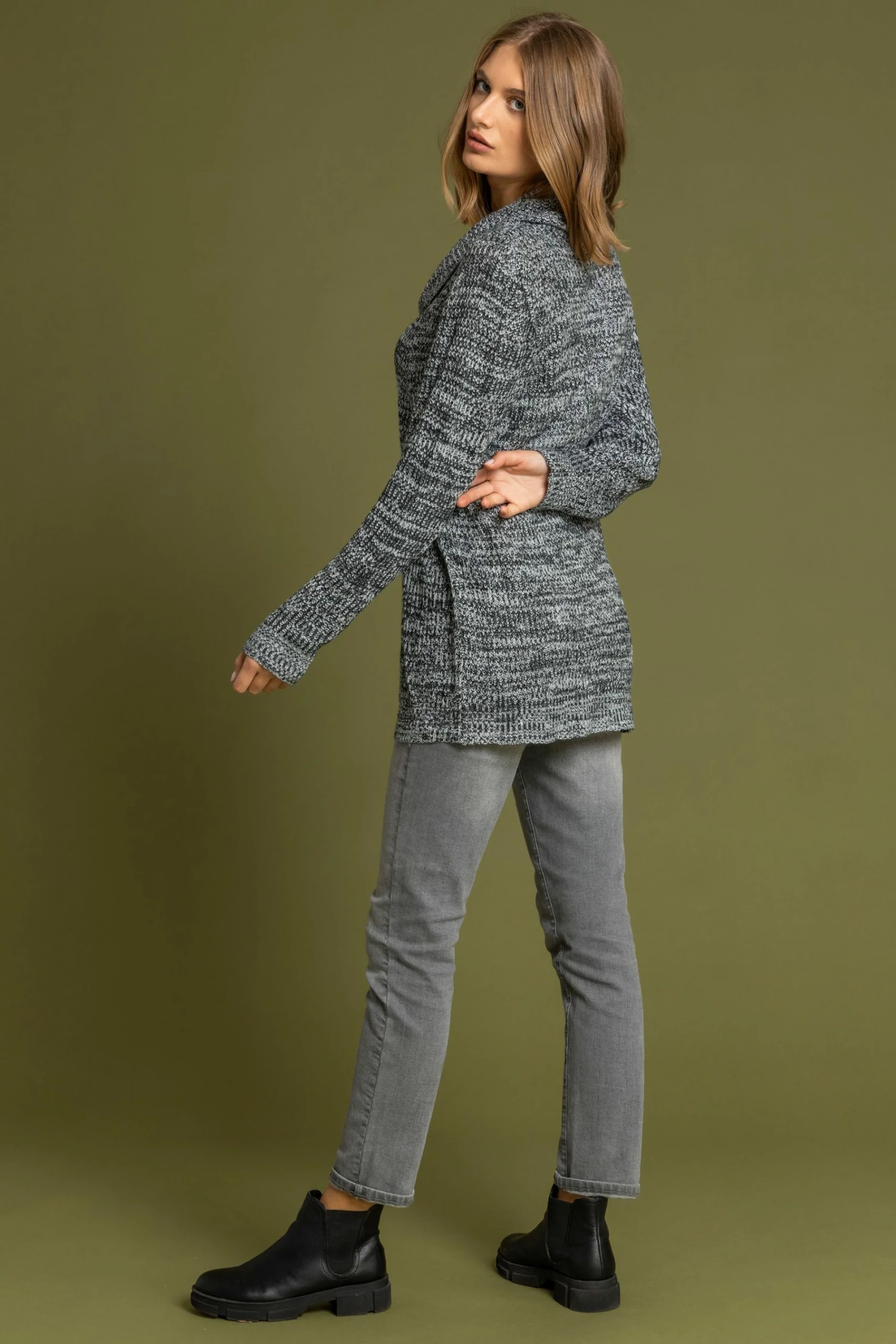 Roman Grey Textured Cowl Neck Jumper 4 Roman Grey Textured Cowl Neck Jumper - Image 2