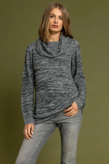 Roman Grey Textured Cowl Neck Jumper 7 Roman Grey Textured Cowl Neck Jumper - Image 5