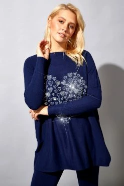 Roman Blue Heart Embellished Tunic Lounge Jumper 11 Roman Blue Heart Embellished Tunic Lounge Jumper -Roman Sales Shop unnamed file 9528