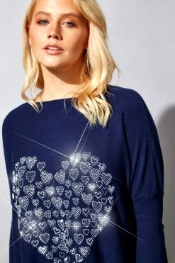 Roman Blue Heart Embellished Tunic Lounge Jumper 12 Roman Blue Heart Embellished Tunic Lounge Jumper -Roman Sales Shop unnamed file 9529