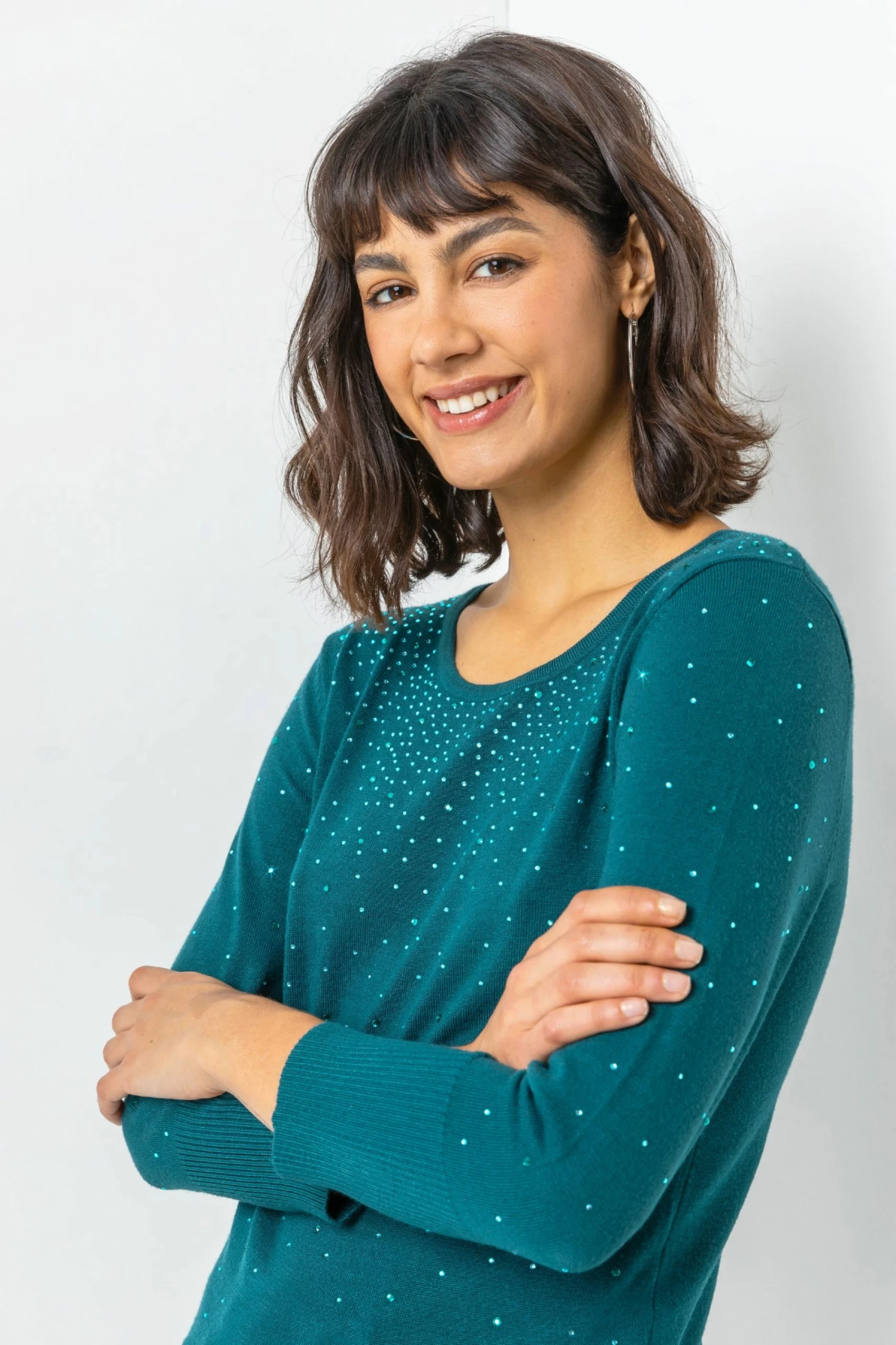 Roman Green Diamante Studded Jumper 4 Roman Green Diamante Studded Jumper - Image 2