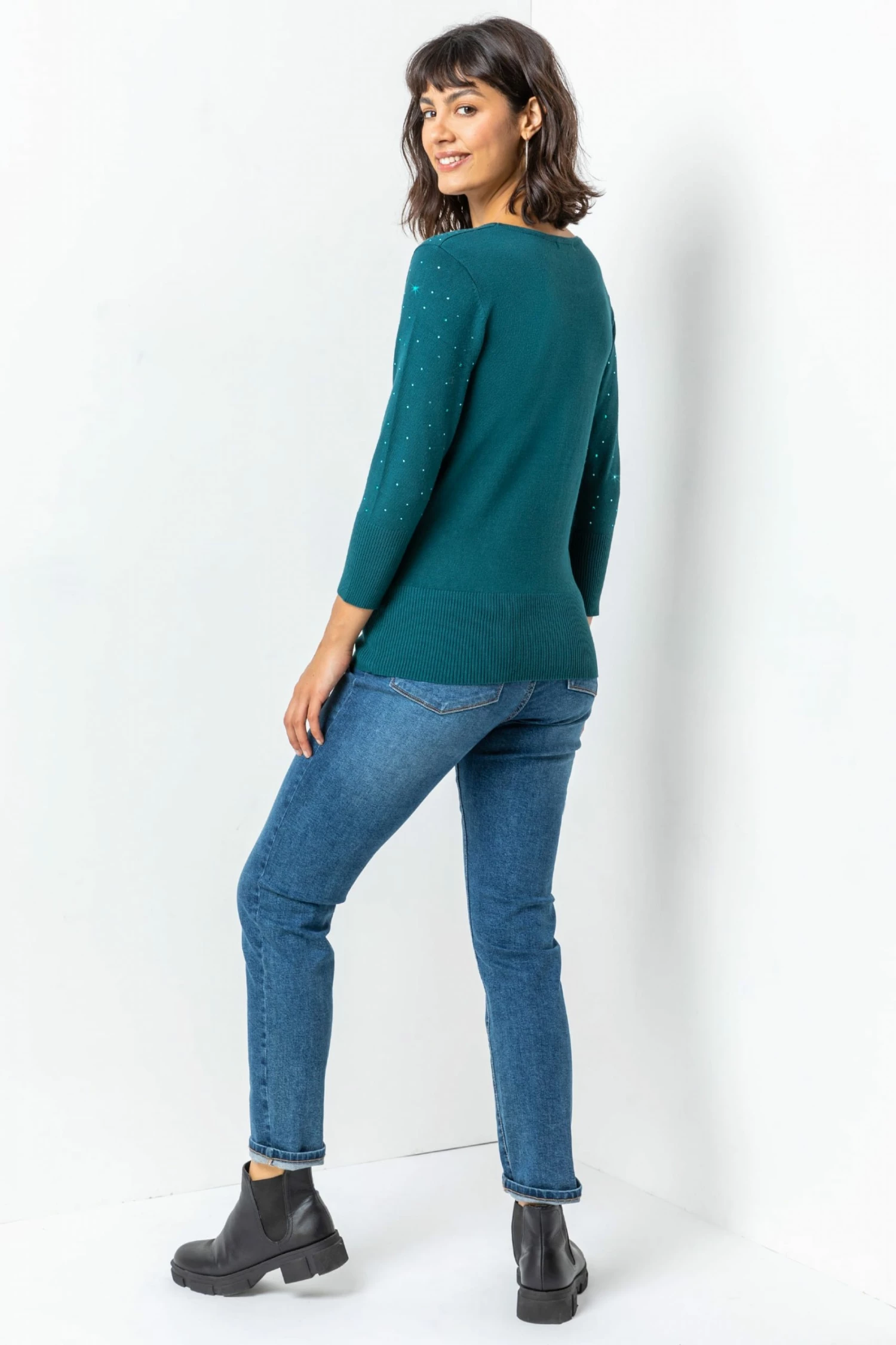 Roman Green Diamante Studded Jumper 6 Roman Green Diamante Studded Jumper - Image 4