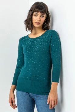 Roman Green Diamante Studded Jumper 11 Roman Green Diamante Studded Jumper -Roman Sales Shop unnamed file 9540