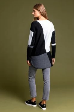 Roman Black Colour Block Crew Neck Jumper 9 Roman Black Colour Block Crew Neck Jumper -Roman Sales Shop unnamed file 9548