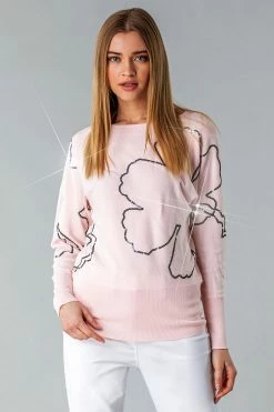 Roman Pink Sequin Flower Jumper