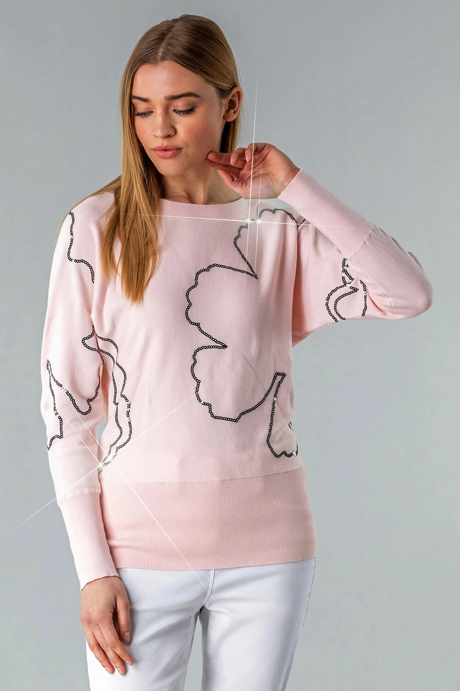 Roman Pink Sequin Flower Jumper 6 Roman Pink Sequin Flower Jumper - Image 4