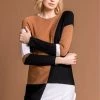 Roman Brown Colour Block Crew Neck Jumper 2 Roman Brown Colour Block Crew Neck Jumper -Roman Sales Shop unnamed file 9576