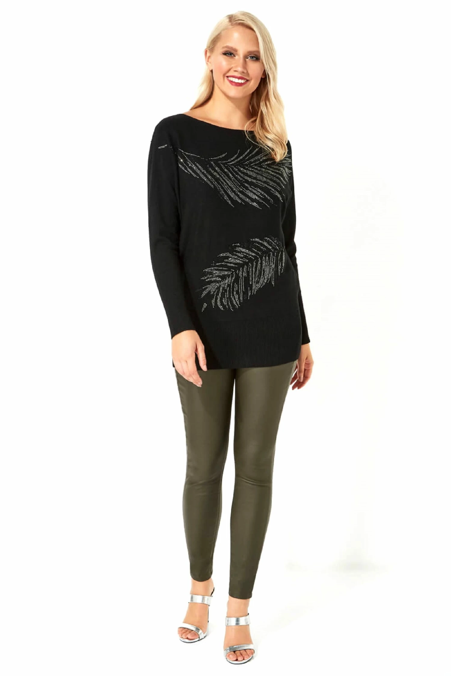 Roman Black Feather Batwing Jumper 4 Roman Black Feather Batwing Jumper - Image 2