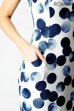 Roman White Spot Print Dress With Pockets -Roman Sales Shop unnamed file 96