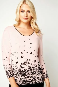 Roman Pink Butterfly Print Jumper -Roman Sales Shop unnamed file 9605