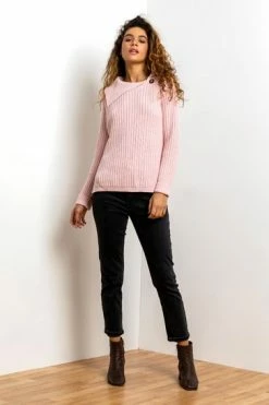 Roman Pink Button Detail Split Neck Jumper 12 Roman Pink Button Detail Split Neck Jumper -Roman Sales Shop unnamed file 9612